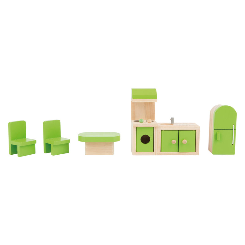 Load image into Gallery viewer, Small foot - houten poppenhuis meubeltjes keuken, 5dlg.