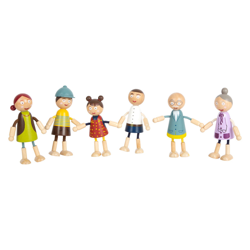 Load image into Gallery viewer, Small foot - houten poppenhuis familie buigbaar, 6st.