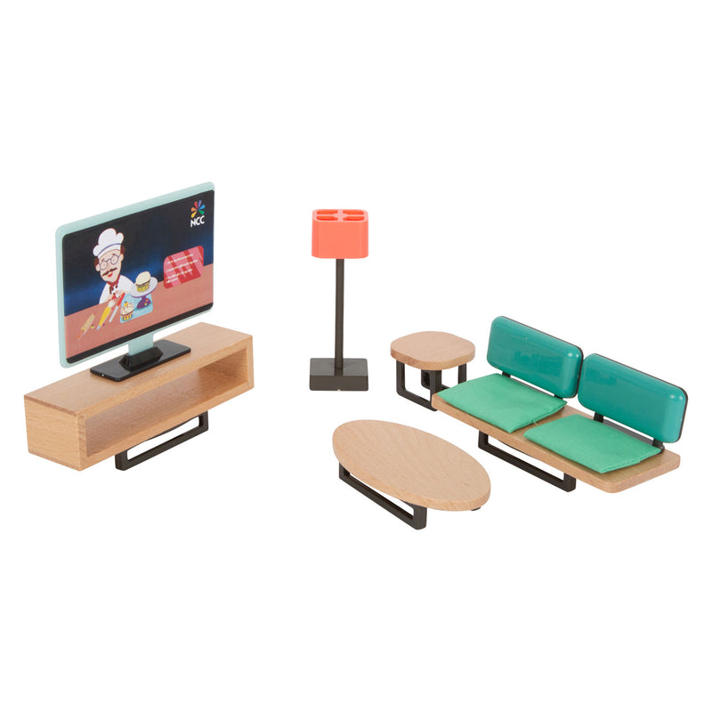 Load image into Gallery viewer, Small foot - houten poppenhuis meubeltjes modern complete set, 31dlg.