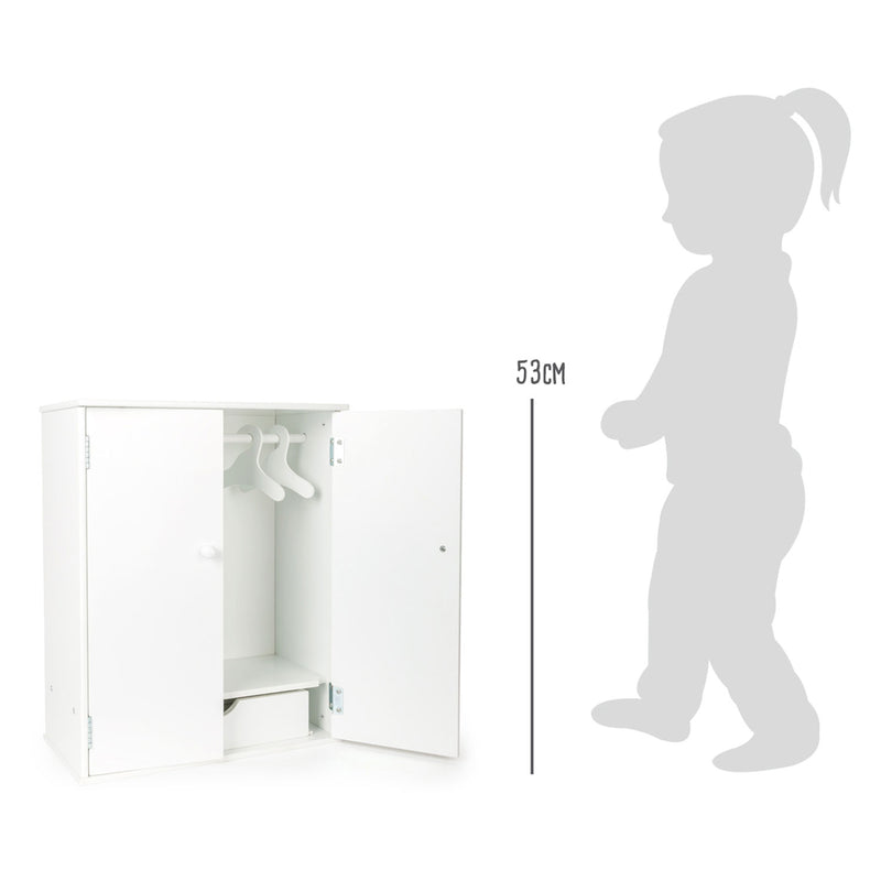 Load image into Gallery viewer, Small foot houten poppen kledingkast 53 cm wit