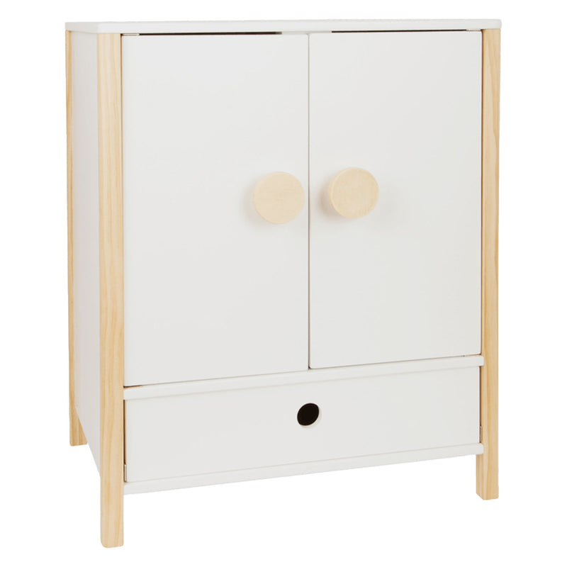 Load image into Gallery viewer, Small foot - houten poppen kledingkast little button met hangers , 3dlg.