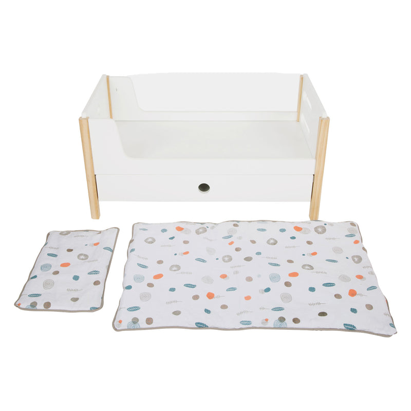 Load image into Gallery viewer, Small foot - houten poppenhoogslaper little button met beddengoed, 6dlg.