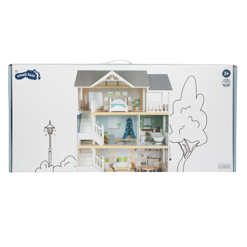Afbeelding laden in galerijviewer, Small foot - houten urban villa poppenhuis met accessoires, 13dlg.