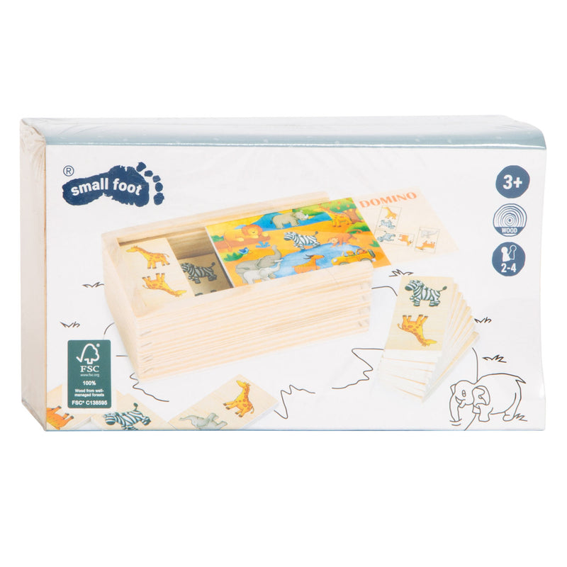 Afbeelding laden in galerijviewer, Small foot - houten dominospel safari