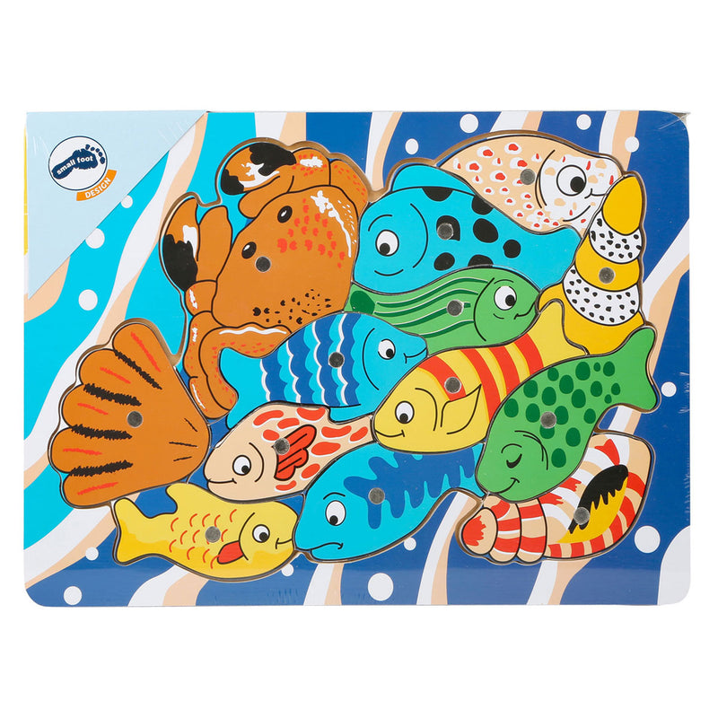 Load image into Gallery viewer, Small foot - houten vishengelspel puzzel