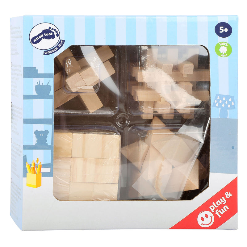 Load image into Gallery viewer, Small foot - houten breinpuzzels, set van 4
