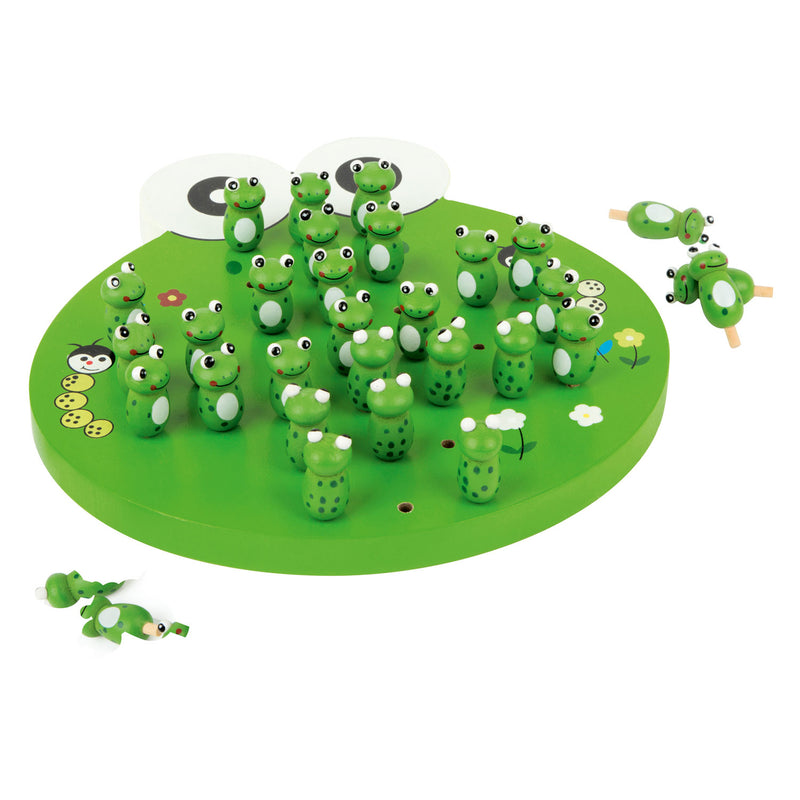 Load image into Gallery viewer, Small foot - houten spel solitaire kikker