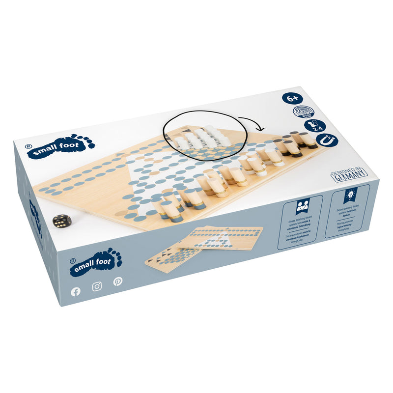 Afbeelding laden in galerijviewer, Small foot - barricade en halma houten bordspel 2in1