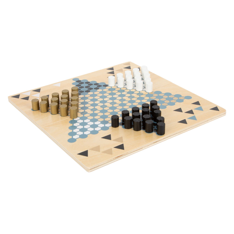 Load image into Gallery viewer, Small foot - barricade en halma houten bordspel 2in1
