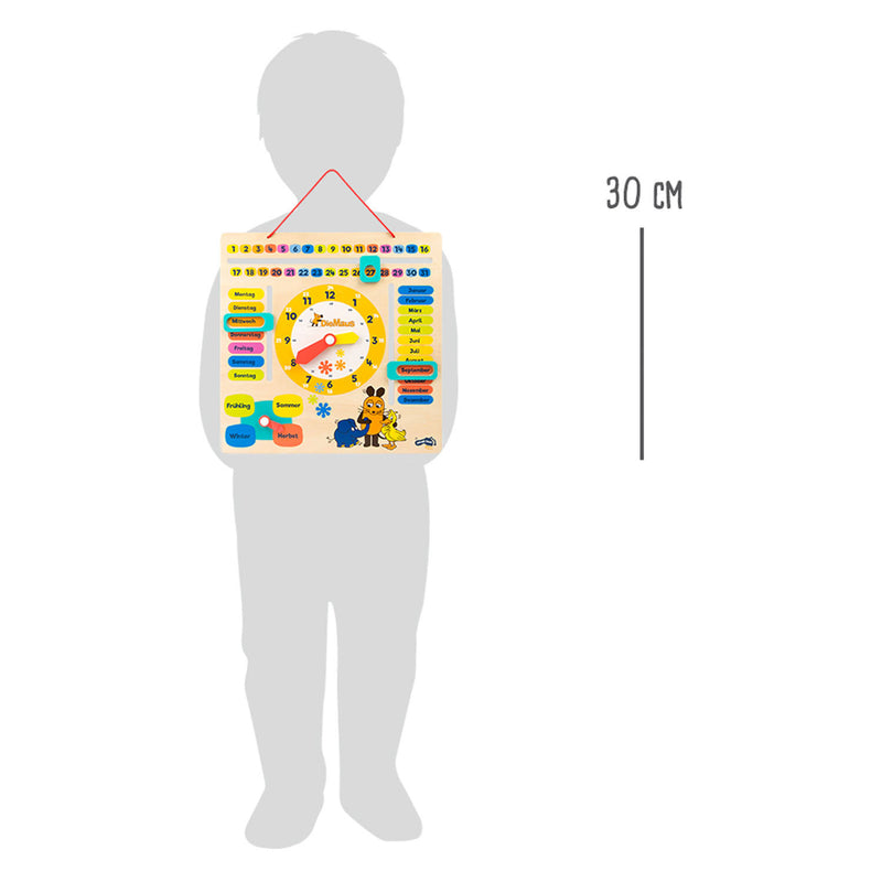 Load image into Gallery viewer, Small foot - houten leerbord klok kijken muis - duitstalig
