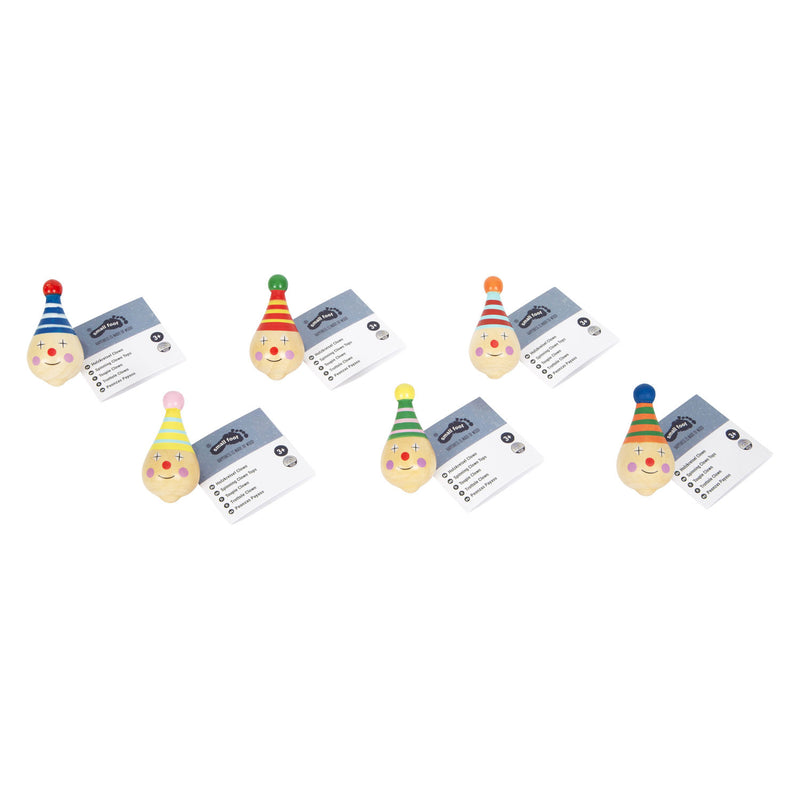 Load image into Gallery viewer, Small foot - houten tol clown - 6st.