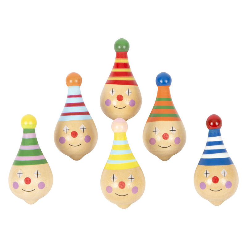 Load image into Gallery viewer, Small foot - houten tol clown - 6st.