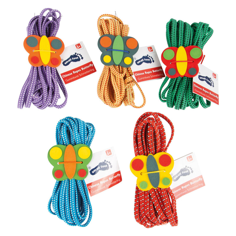 Load image into Gallery viewer, Small foot - springelastiek vlinder kleur, set van 5