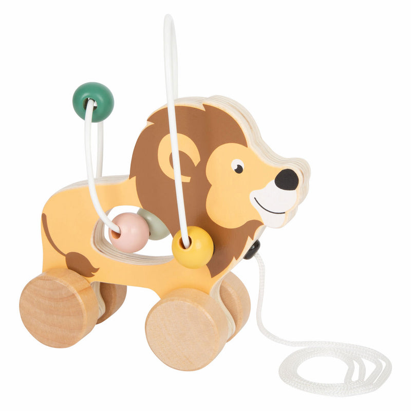 Load image into Gallery viewer, Small foot - houten trekfiguur met motoriekspiraal safari