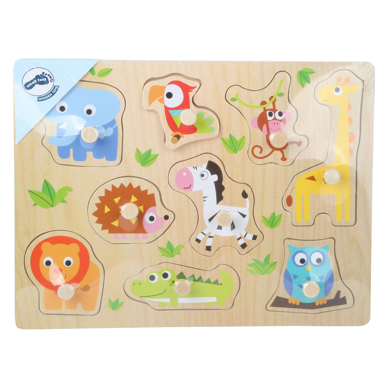 Load image into Gallery viewer, Small Foot Houten Noppenpuzzel Dierentuin, 9st.