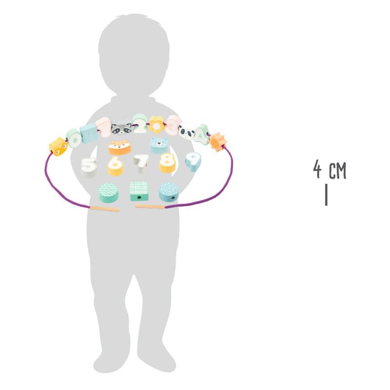 Load image into Gallery viewer, Small foot - houten rijgsspel dieren en cijfers, 22dlg.