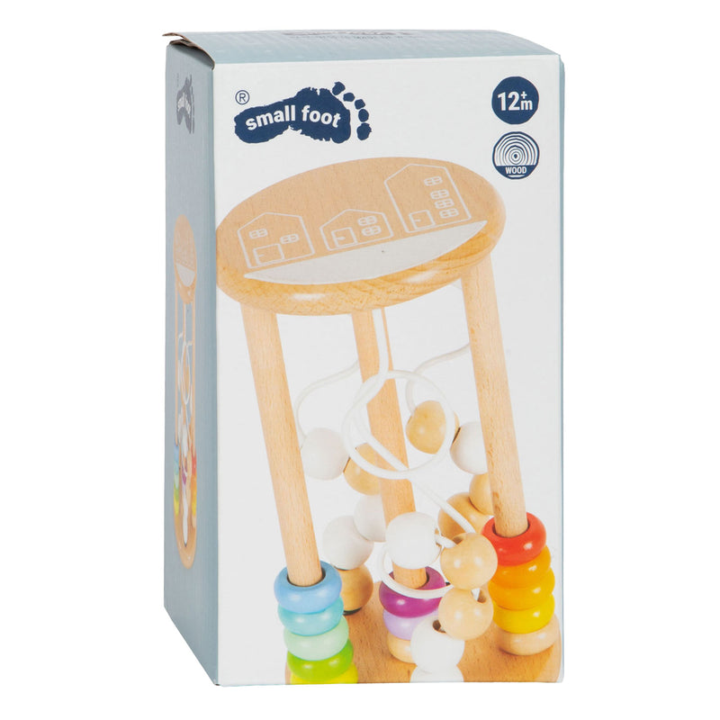Load image into Gallery viewer, Small foot - houten rammelaar motoriekspiraal regenboog