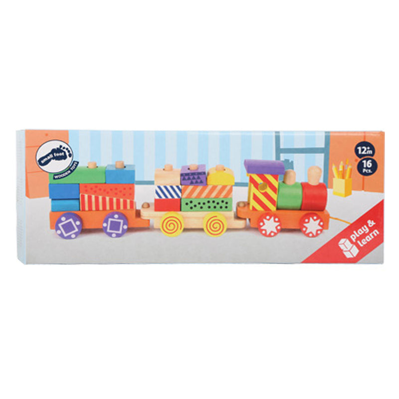 Load image into Gallery viewer, Small foot - houten stapelblokken trein, 16dlg.