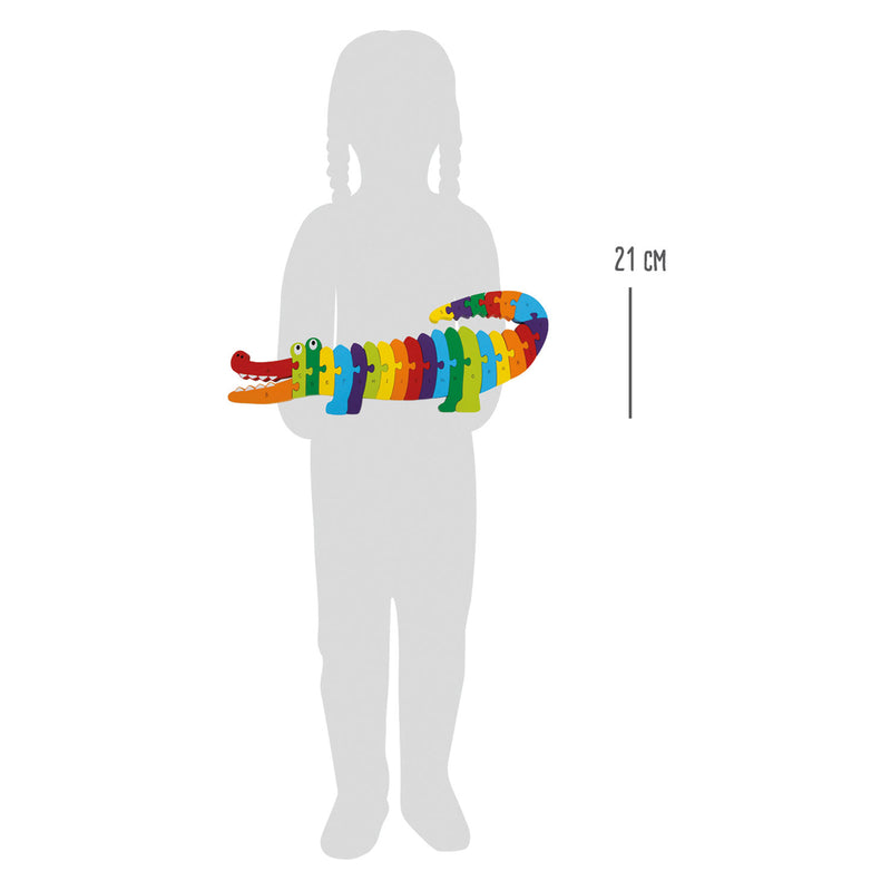 Load image into Gallery viewer, Small foot - houten abc krokodil puzzel, 26dlg.