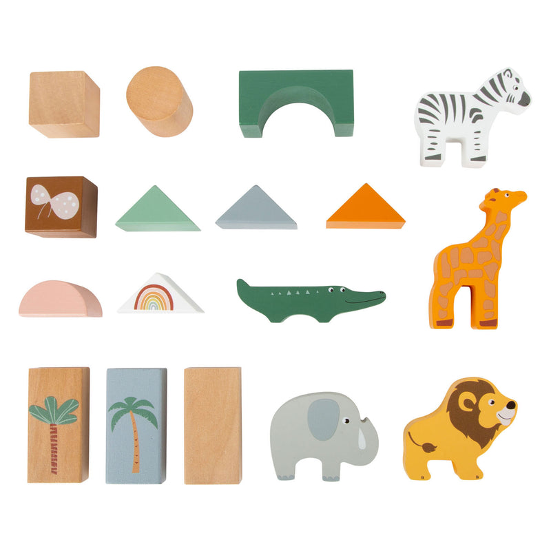 Load image into Gallery viewer, Small foot - houten bouwblokken safari, 50dlg.