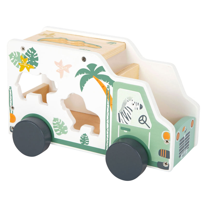 Afbeelding laden in galerijviewer, Small foot - houten vormenstoof jeep safari, 6dlg.