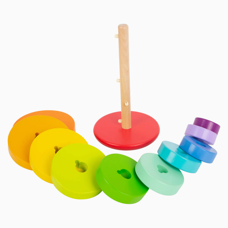 Load image into Gallery viewer, Small foot - houten stapeltoren regenboog, 11dlg.