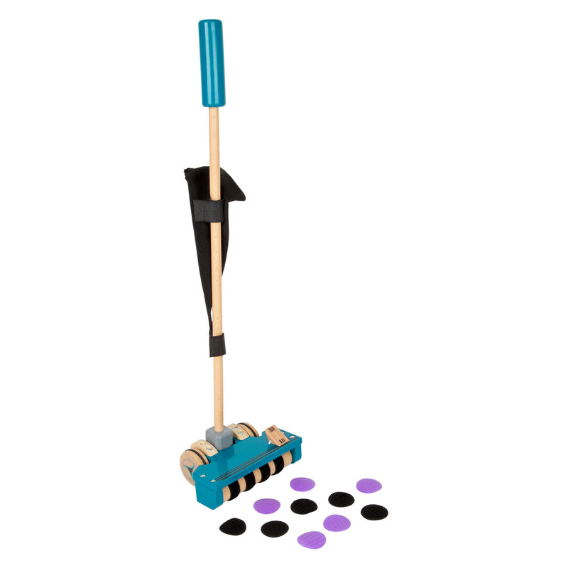 Load image into Gallery viewer, Small foot - houten stofzuiger met gekleurde klittenband stippen, 12dlg.
