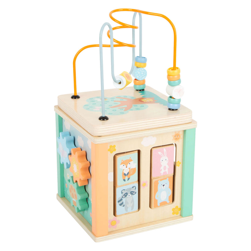 Load image into Gallery viewer, Small foot - houten activiteitenkubus en motoriekspiraal pastel