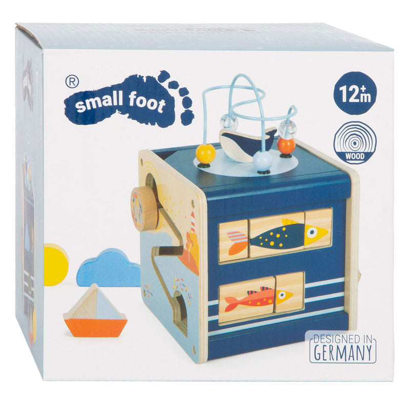 Load image into Gallery viewer, Small foot - houten activiteitenkubus oceaan
