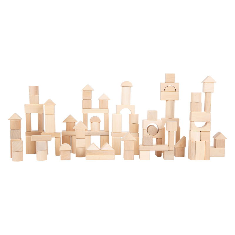 Load image into Gallery viewer, Small foot - houten bouwblokken natuurlijk in zak, 100dlg.