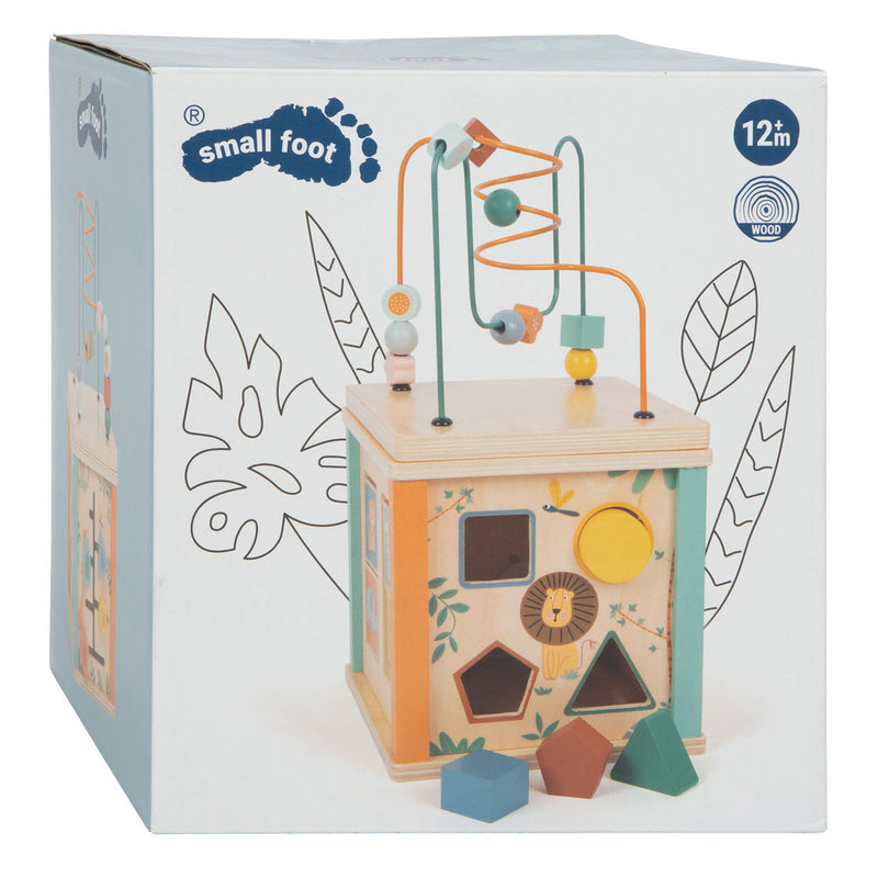Load image into Gallery viewer, Small foot - houten activiteitenkubus en motoriekspiraal safari