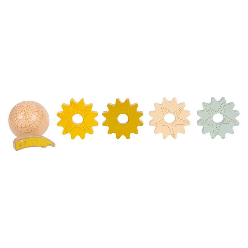 Load image into Gallery viewer, Small foot - houten activiteitenkubus met motoriekspiraal zeekust