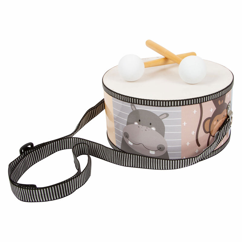 Load image into Gallery viewer, Small foot - houten trommel wilde dieren met stokken, 3dlg.