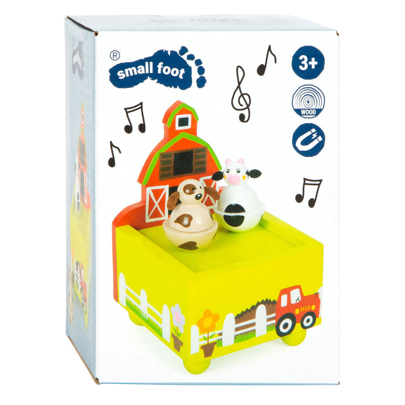 Load image into Gallery viewer, Small foot - houten muziekdoos boerderij