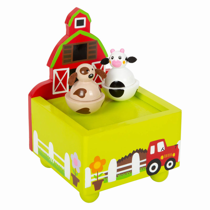 Load image into Gallery viewer, Small foot - houten muziekdoos boerderij