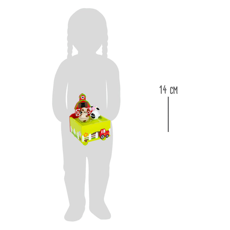 Load image into Gallery viewer, Small foot - houten muziekdoos boerderij