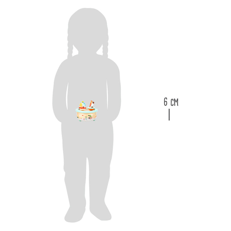 Load image into Gallery viewer, Small foot - houten muziekdoos papegaai en olifant