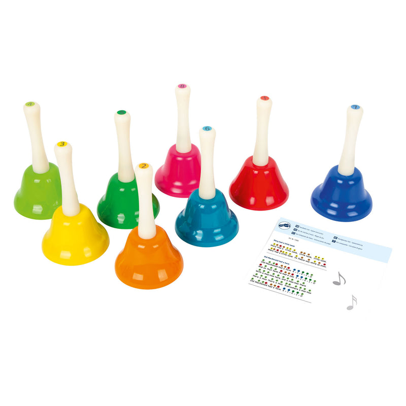 Load image into Gallery viewer, Small foot - gekleurde handbellen, set van 8