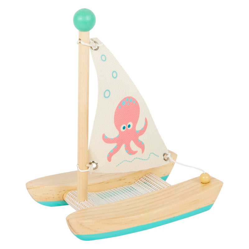 Load image into Gallery viewer, Small Foot Badspeelgoed Houten Catamaran Octopus
