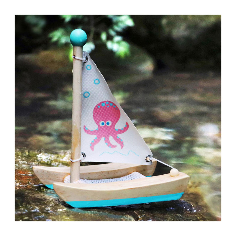 Load image into Gallery viewer, Small Foot Badspeelgoed Houten Catamaran Octopus