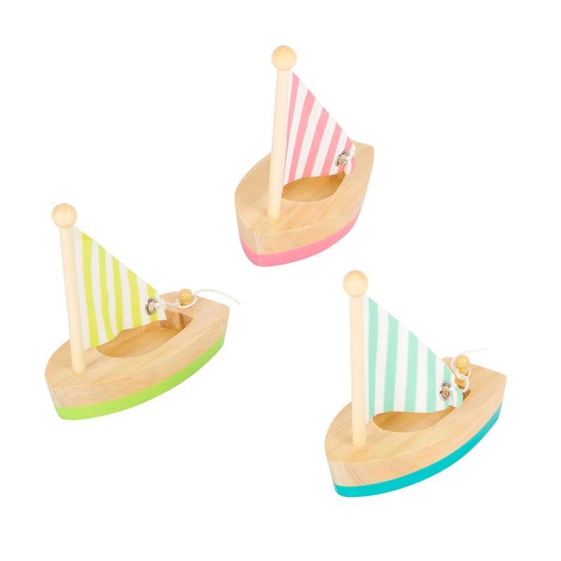 Load image into Gallery viewer, Small foot - badspeelgoed houten zeilboten, set van 3