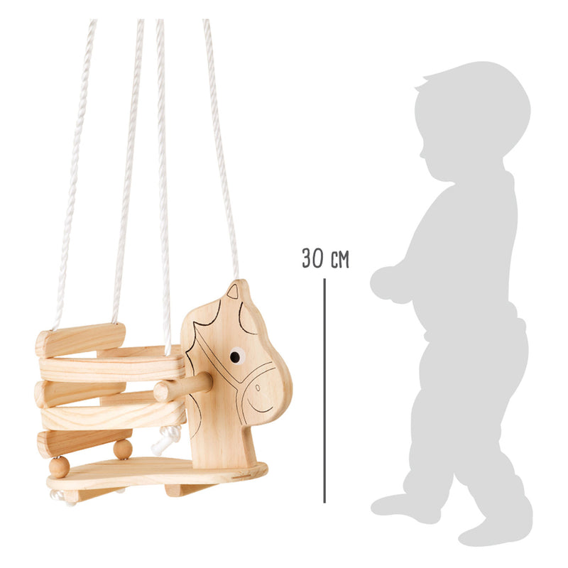 Load image into Gallery viewer, Small foot - houten paardenschommel, 145cm