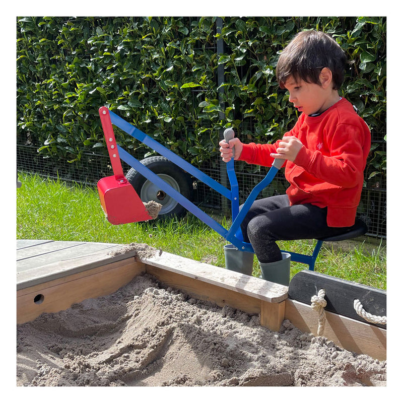 Load image into Gallery viewer, Small Foot Metalen Graafmachine Blauw Rood