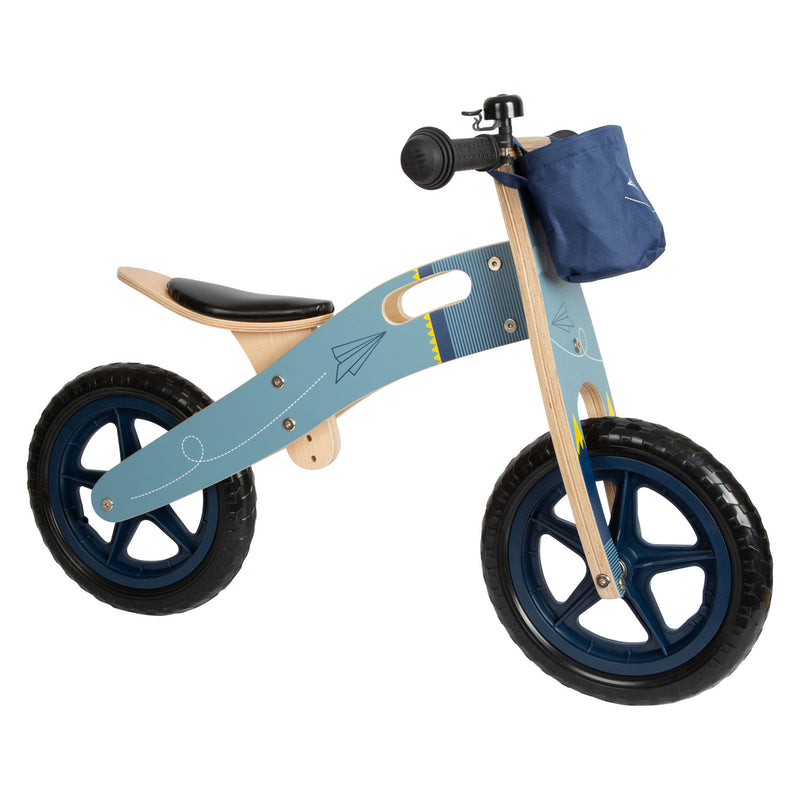 Load image into Gallery viewer, Small foot - houten loopfiets vliegtuig blauw