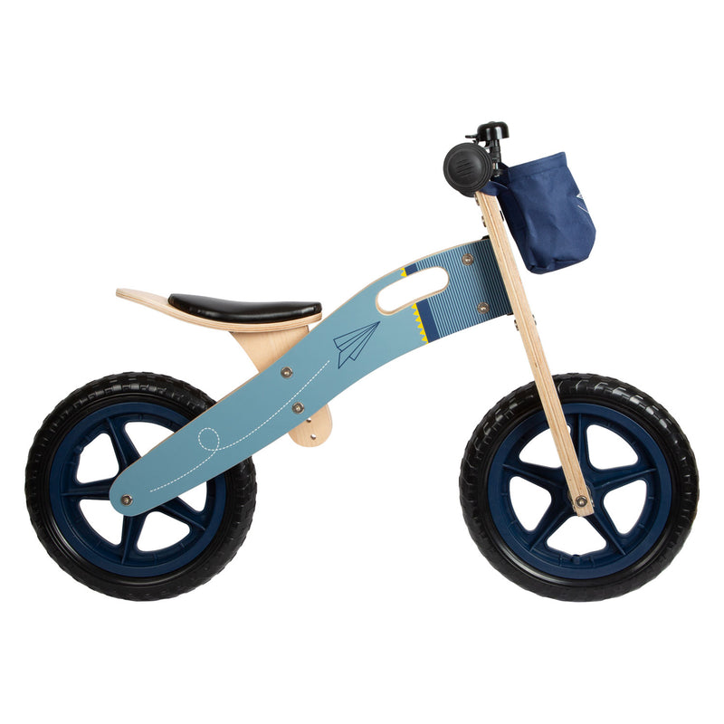 Load image into Gallery viewer, Small foot - houten loopfiets vliegtuig blauw