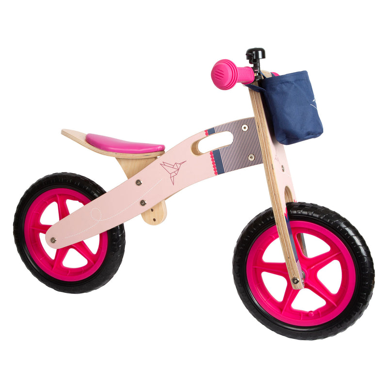Load image into Gallery viewer, Small foot - houten loopfiets kolibrie roze