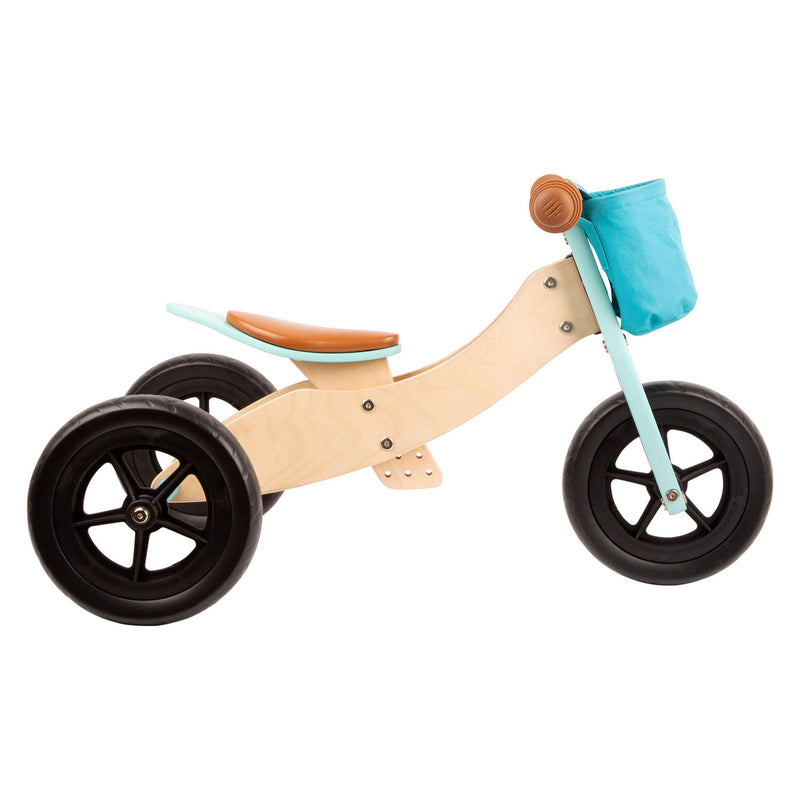 Load image into Gallery viewer, Small foot - houten driewieler en loopfiets 2in1 maxi turquoise