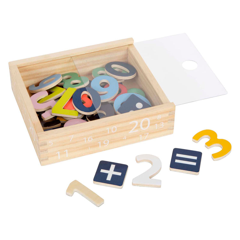 Load image into Gallery viewer, Small foot - houten magnetische cijfers kleur. 37dlg.