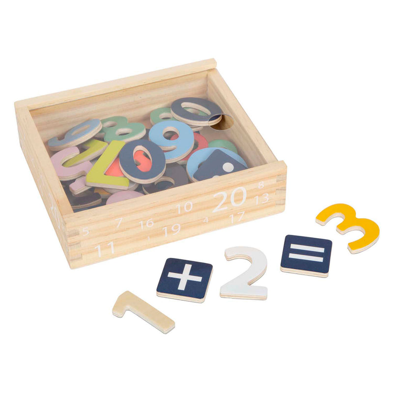 Load image into Gallery viewer, Small foot - houten magnetische cijfers kleur. 37dlg.