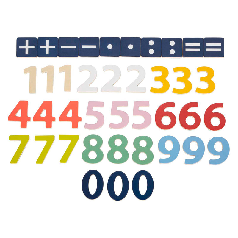 Load image into Gallery viewer, Small foot - houten magnetische cijfers kleur. 37dlg.